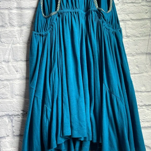 Free People Women's Bohemian Blue Lovers Cove Mini A-line Dress - Picture 12 of 16